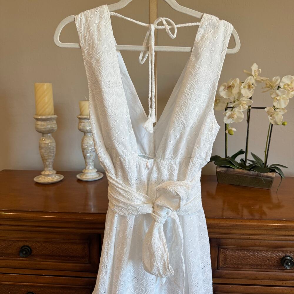 NWT MISA Los Angeles Ksenia Eyelet Maxi Dress White Size M - Picture 5 of 10